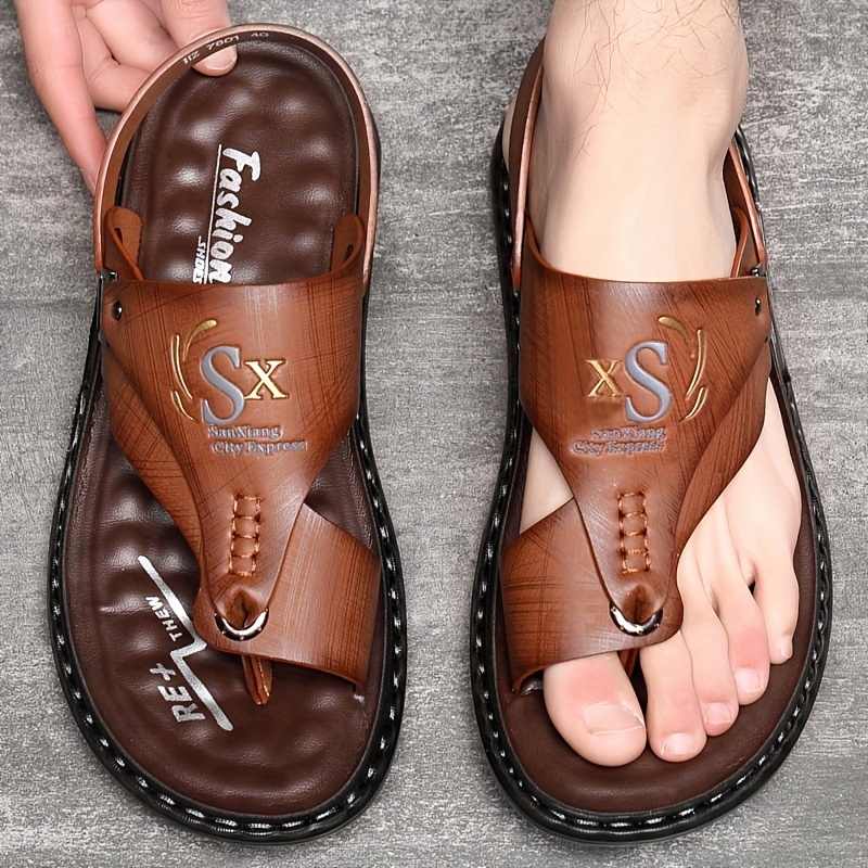 Flip Flop Leather Men - Sandales tongs en cuir pour hommes,