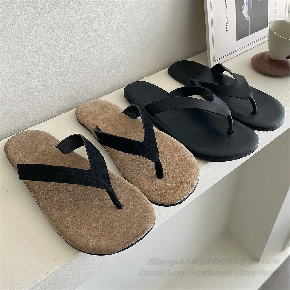 Flip Flop Leather Men - Mules décontractées en cuir suédé style
