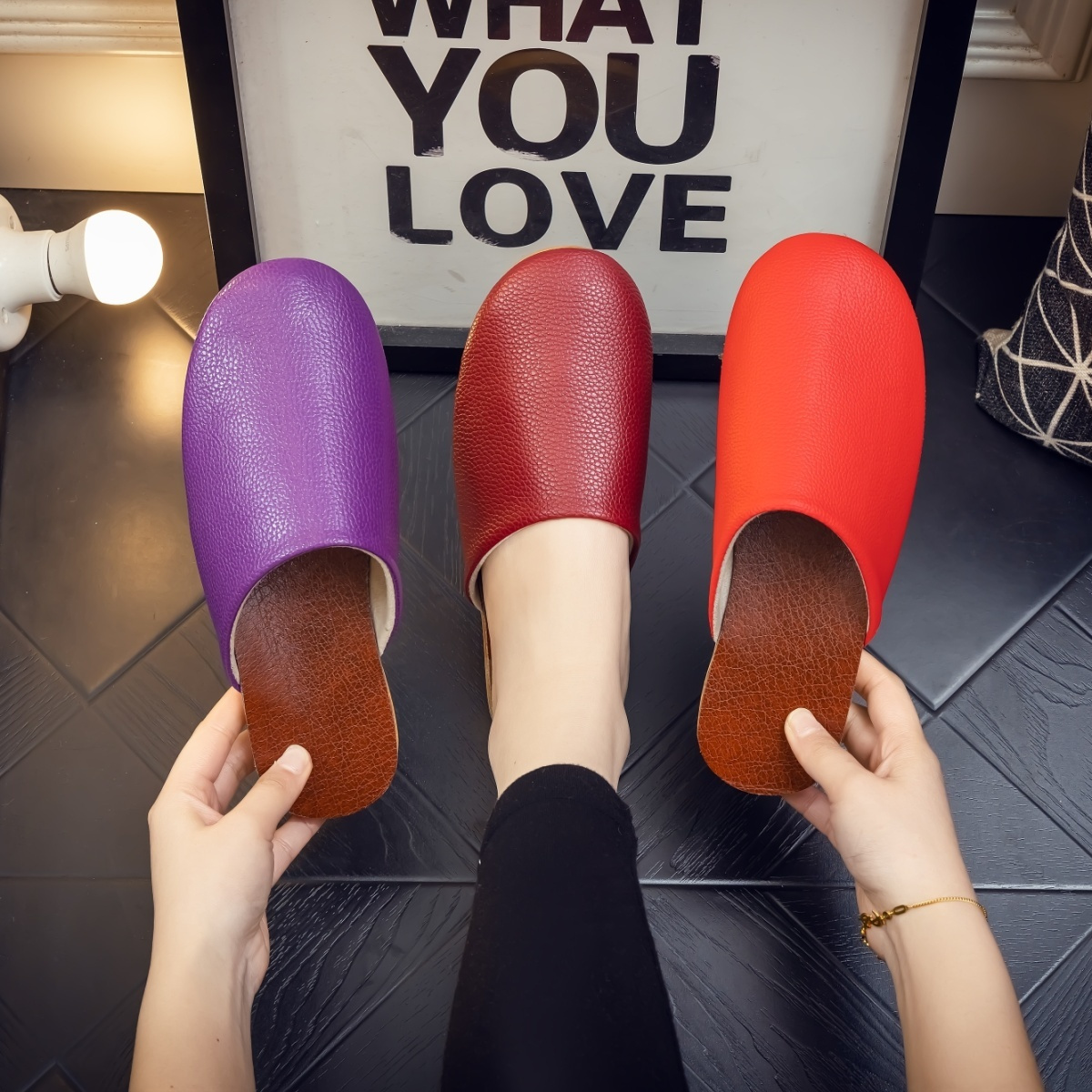 Chaussons en cuir noir tendanc - Flip Flop Leather Men avis et prix